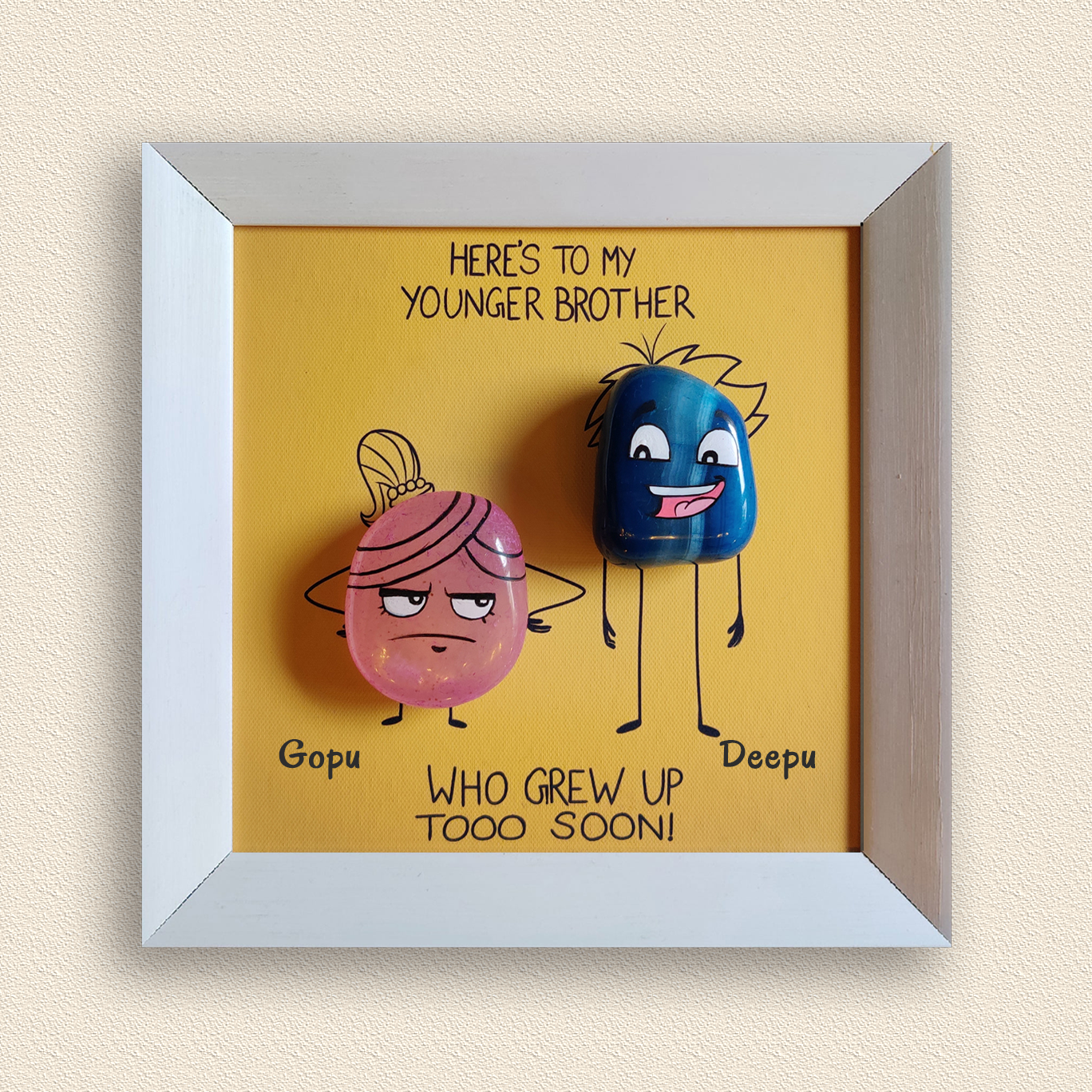 Sibling Pebble Art