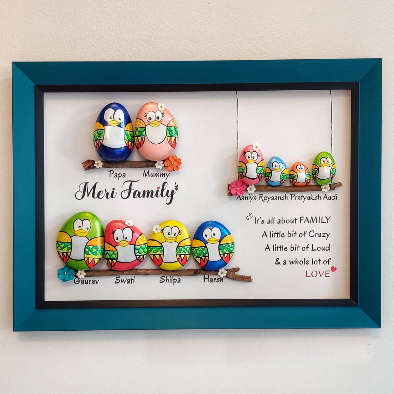 Joint Family Pebble Art