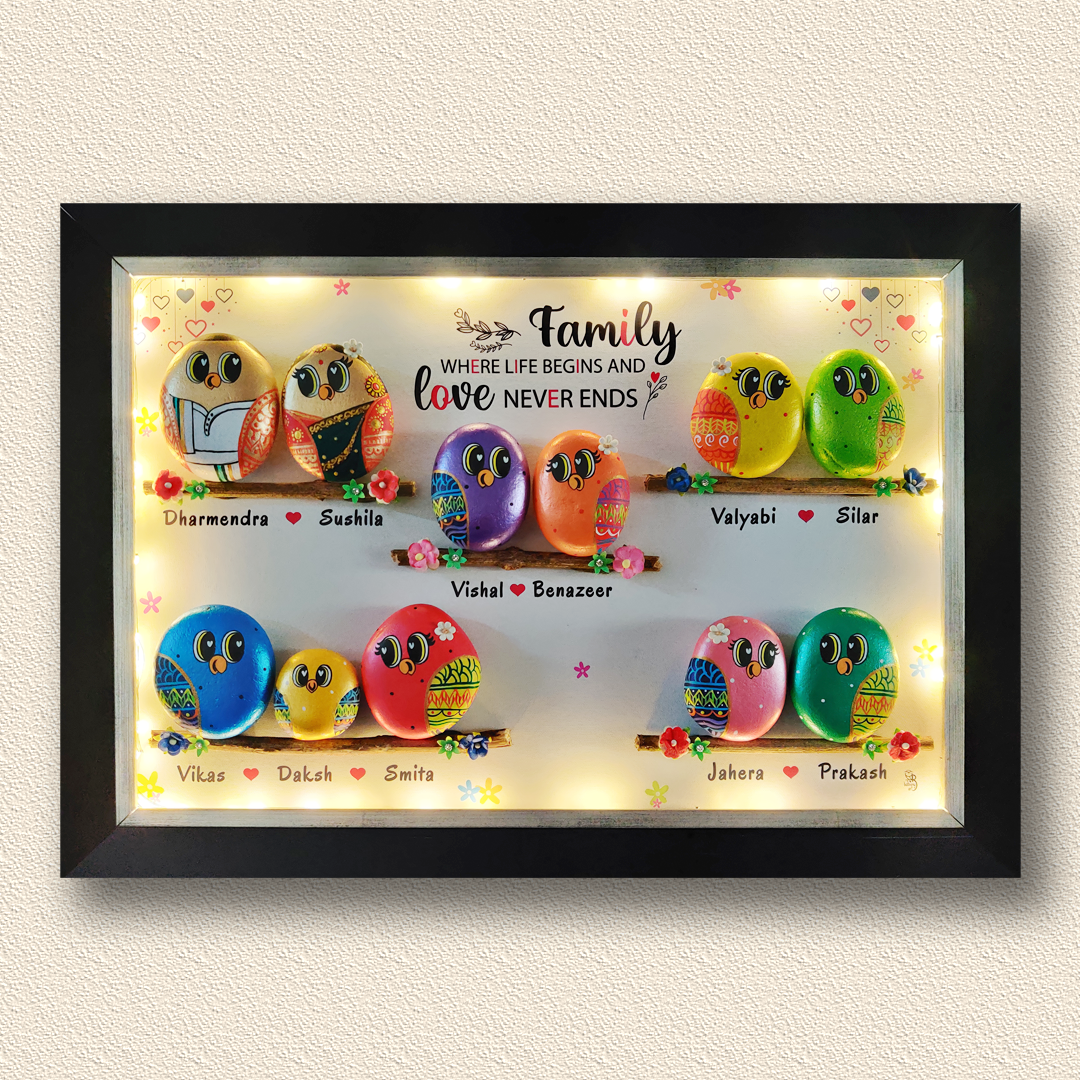Joint Family Pebble Art
