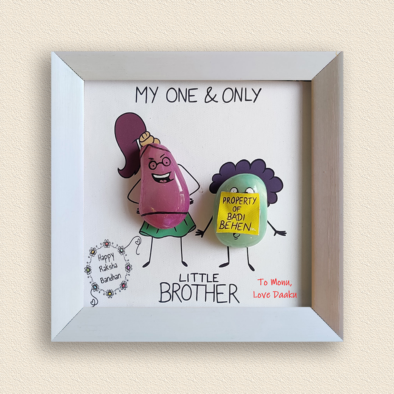 Property of Badi Behen – Fun Personalized Wall Hanging for Siblings (8x8 Inches)