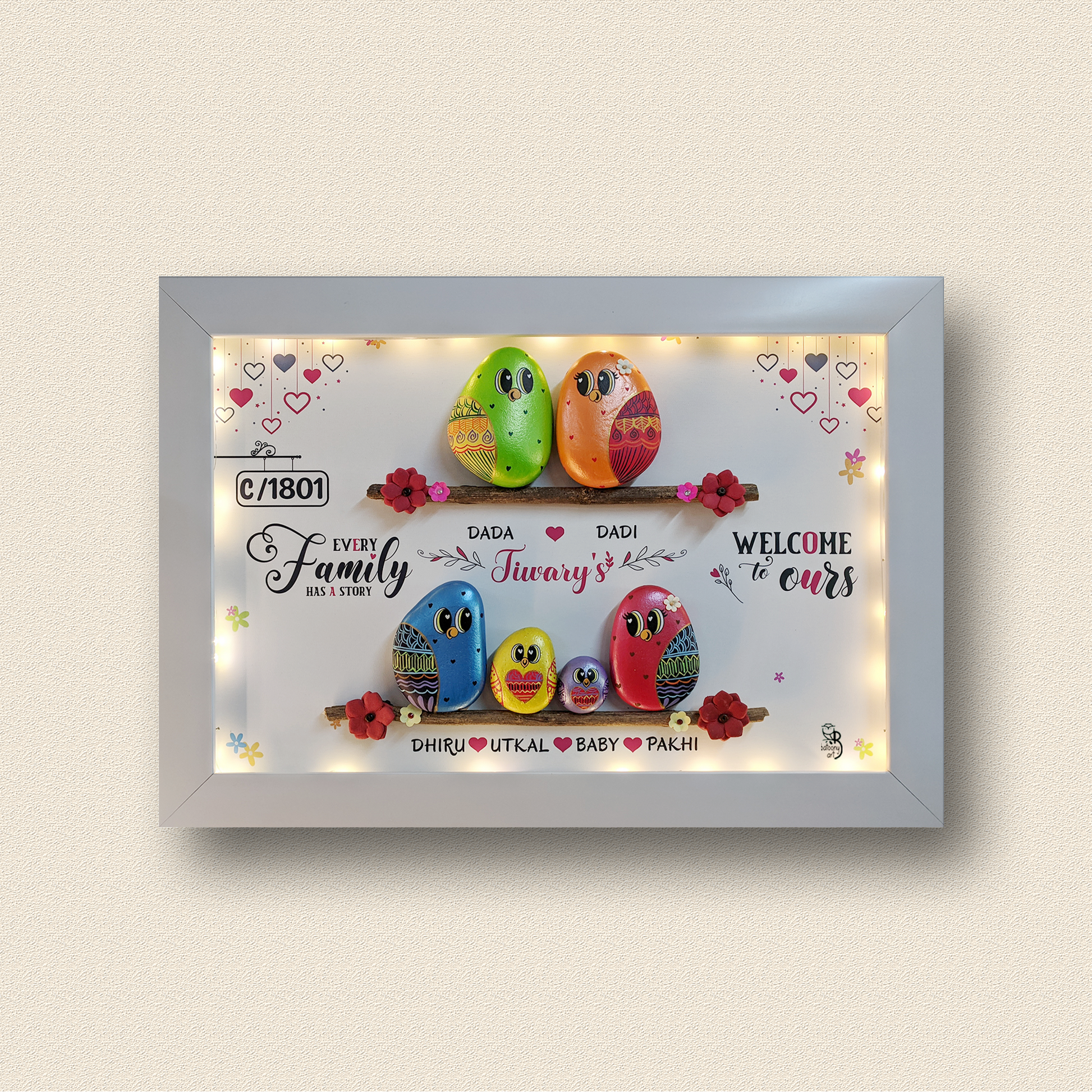 Artistic hand-painted rock décor – a one-of-a-kind creation from Batoony Rocks.