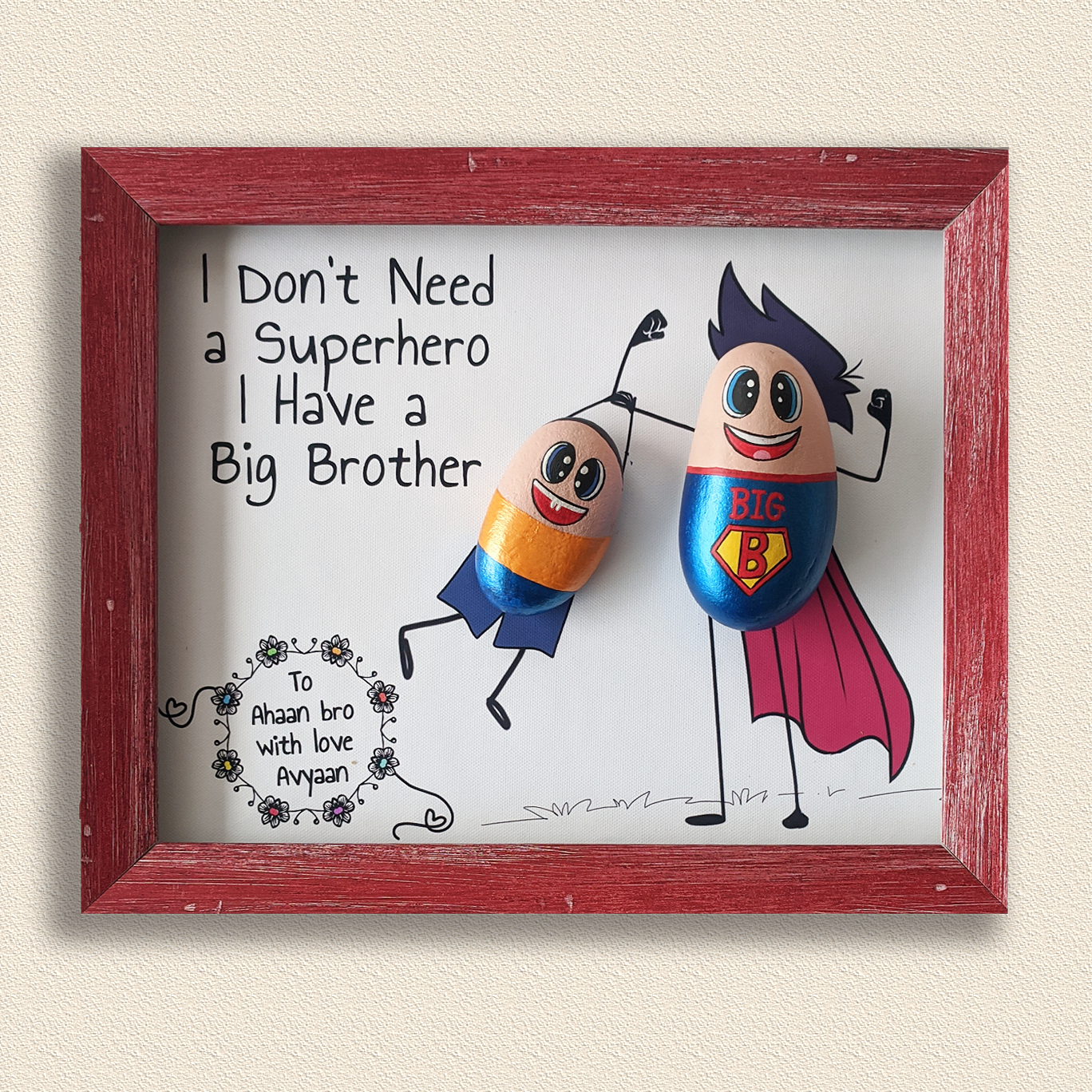 Superhero Big Bro – Unique & Personalized Gift for Siblings (10x8 Inches)