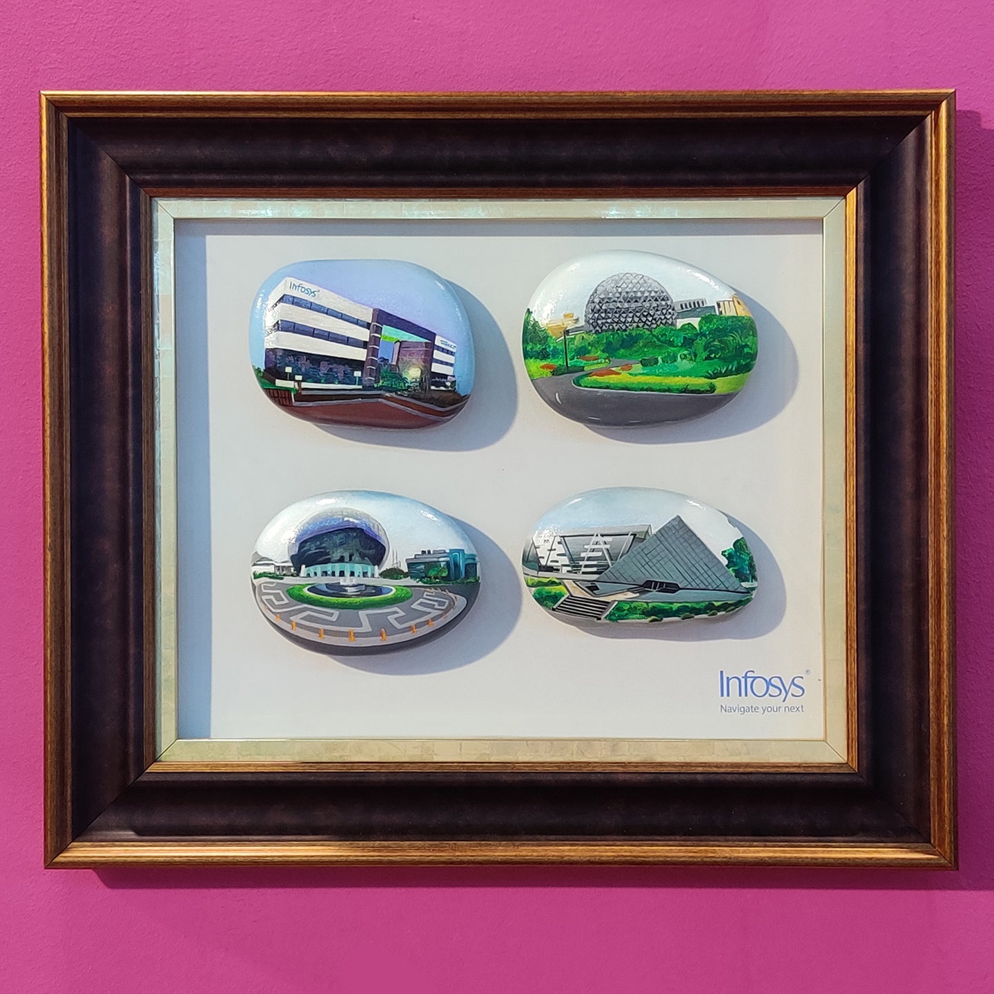 Hand-painted Pebble Frame - Personalized Corporate Memento