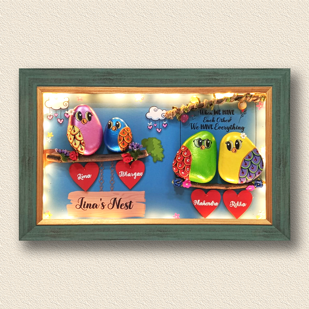 Artistic hand-painted rock décor – a one-of-a-kind creation from Batoony Rocks.