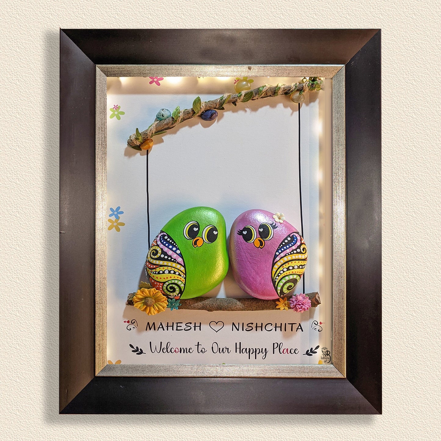 Artistic hand-painted rock décor – a one-of-a-kind creation from Batoony Rocks.