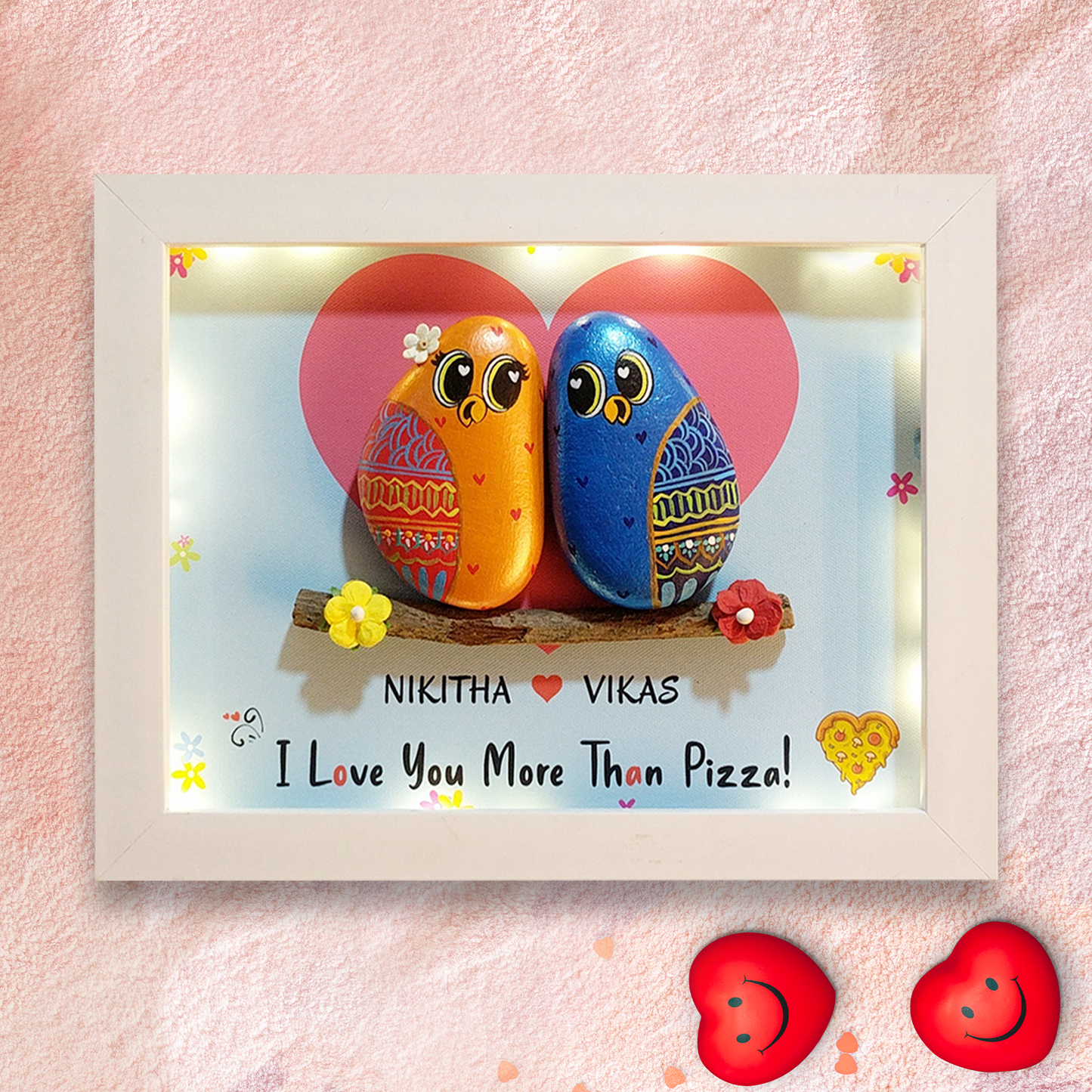 Artistic hand-painted rock décor – a one-of-a-kind creation from Batoony Rocks.