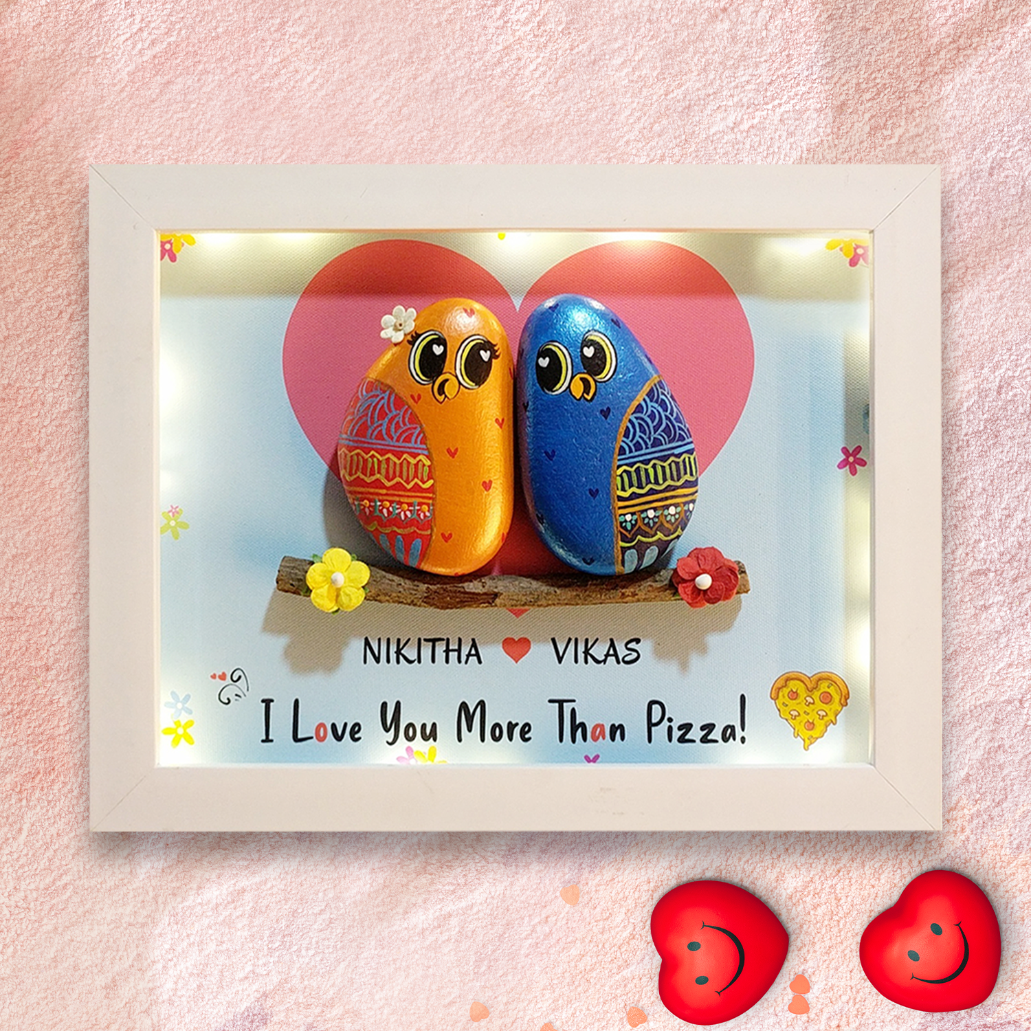 Artistic hand-painted rock décor – a one-of-a-kind creation from Batoony Rocks.