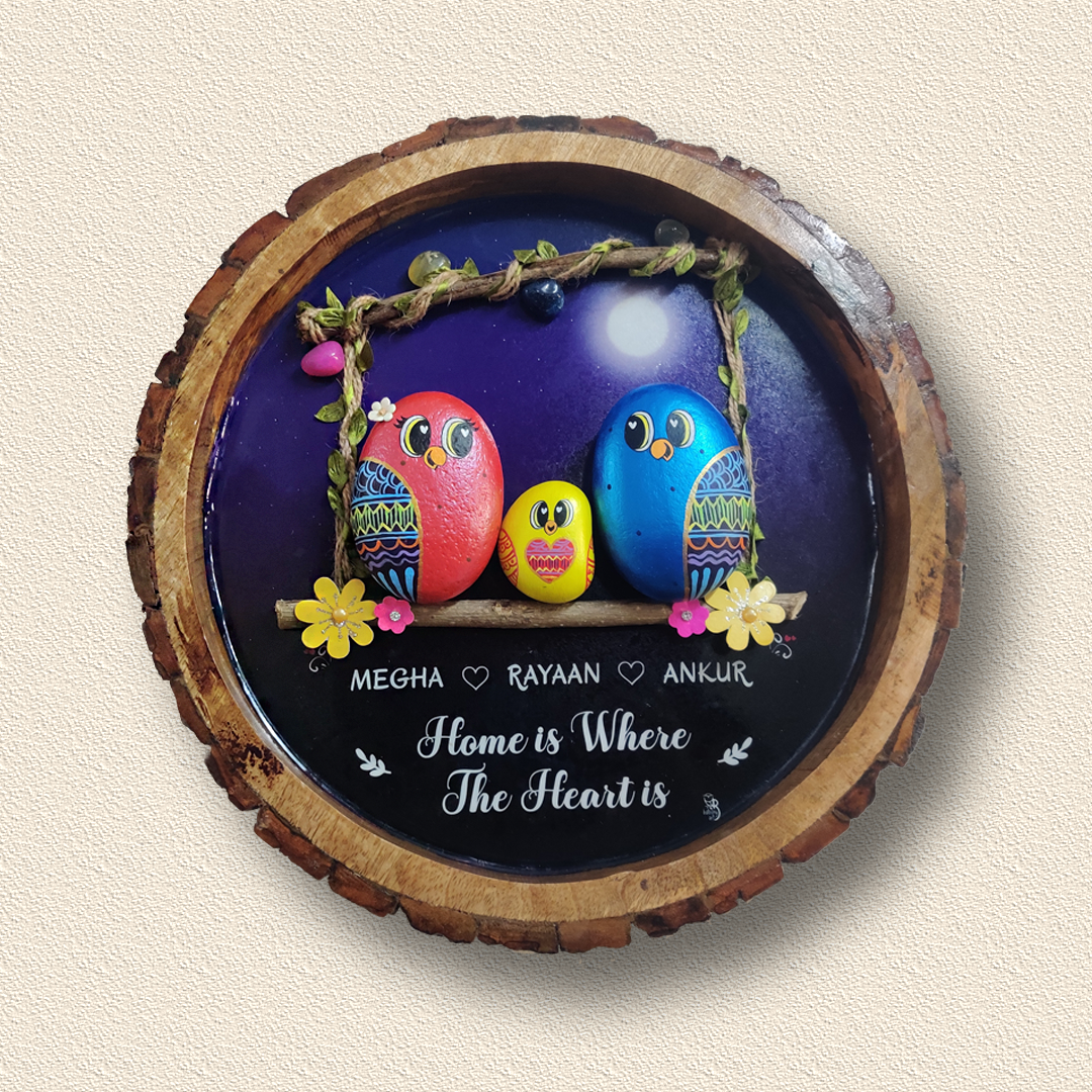 Artistic hand-painted rock décor – a one-of-a-kind creation from Batoony Rocks.