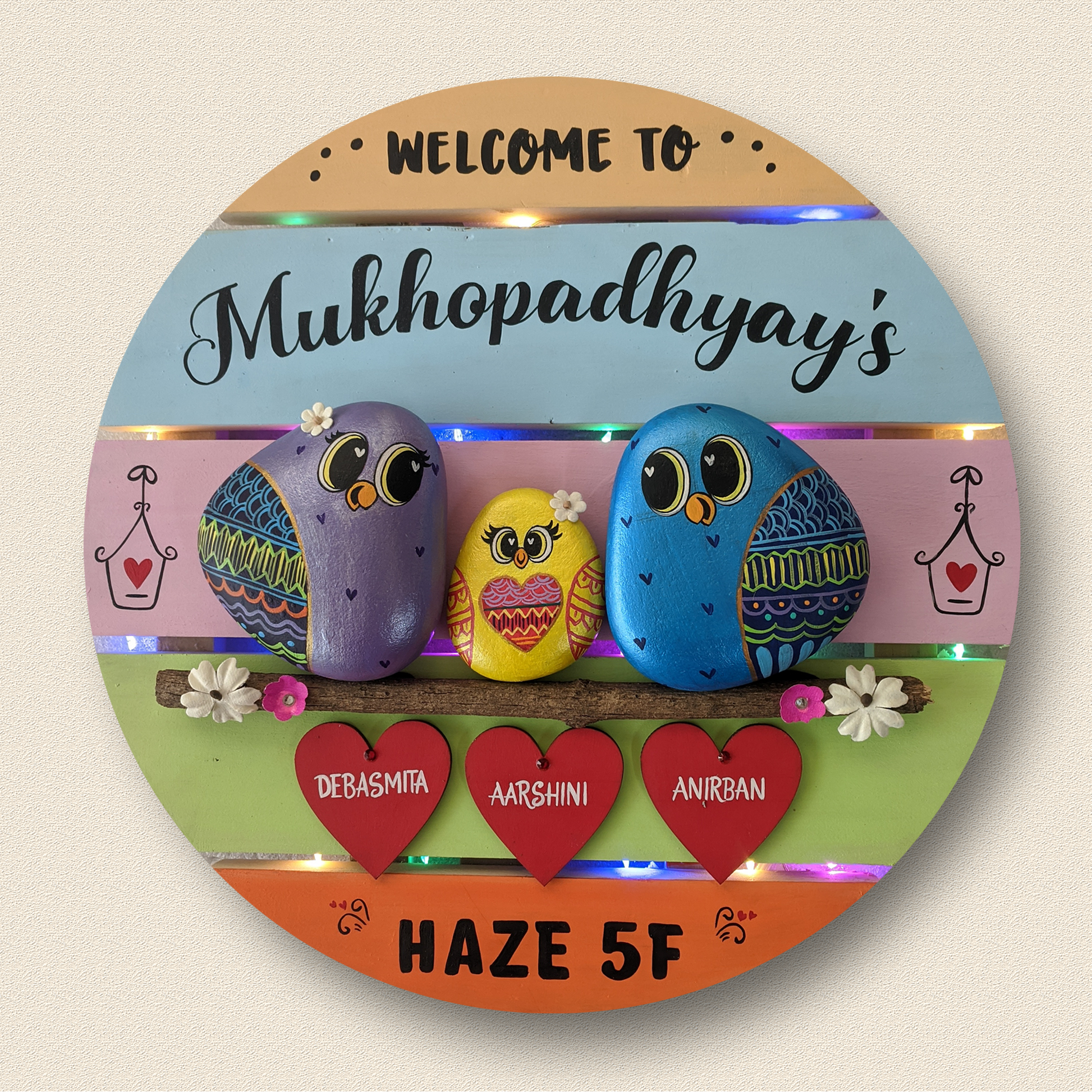 Artistic hand-painted rock décor – a one-of-a-kind creation from Batoony Rocks.