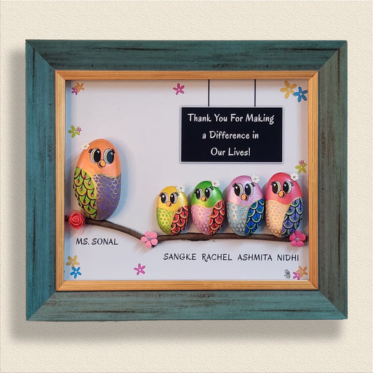 Elegant hand-painted pebble art – perfect for personalized gifting and home styling.