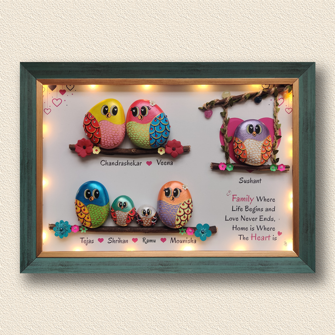 Exclusive hand-painted natural pebble – elevate your space with unique stone décor.