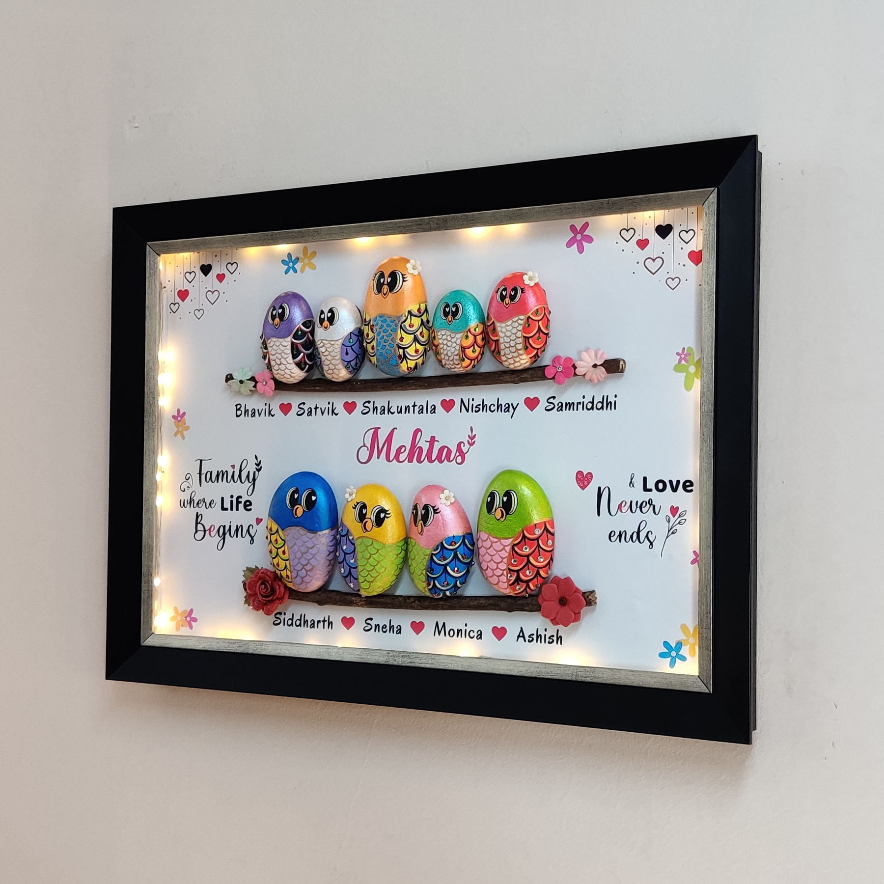 Custom-designed natural stone with hand-painted artwork – ideal for gifts and décor.