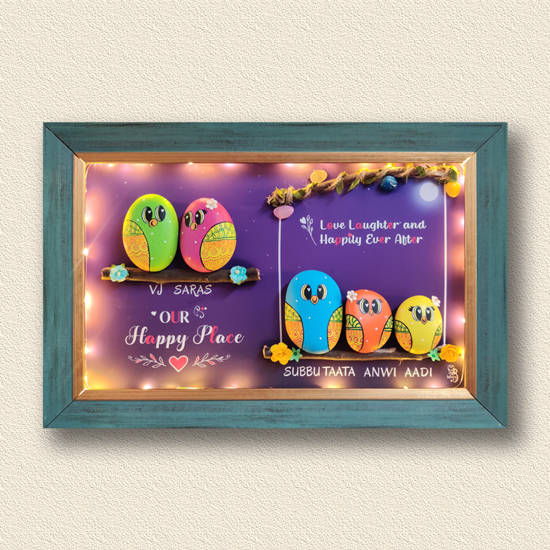 Artistic hand-painted rock décor – a one-of-a-kind creation from Batoony Rocks.