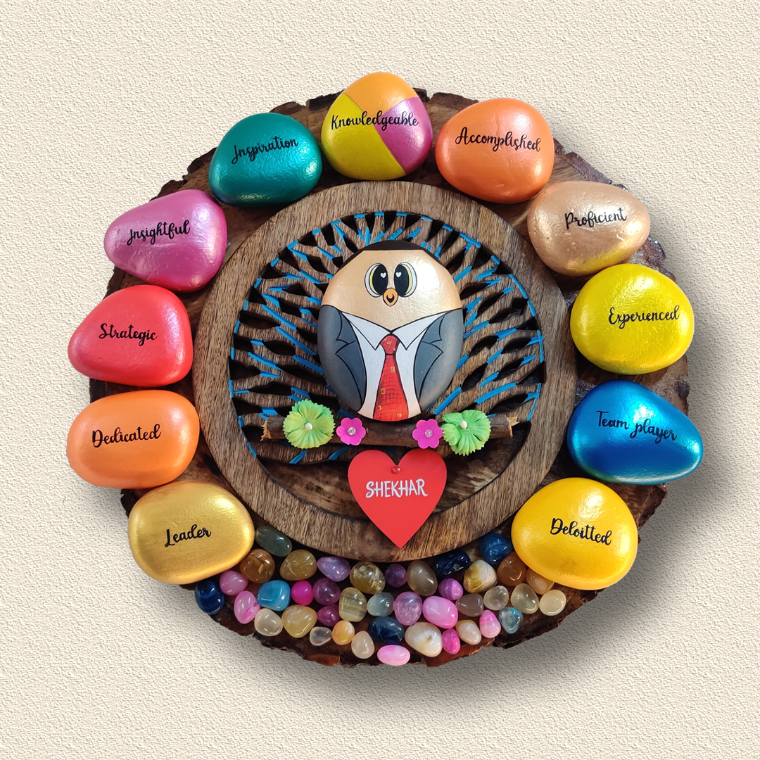Artistic hand-painted rock décor – a one-of-a-kind creation from Batoony Rocks.