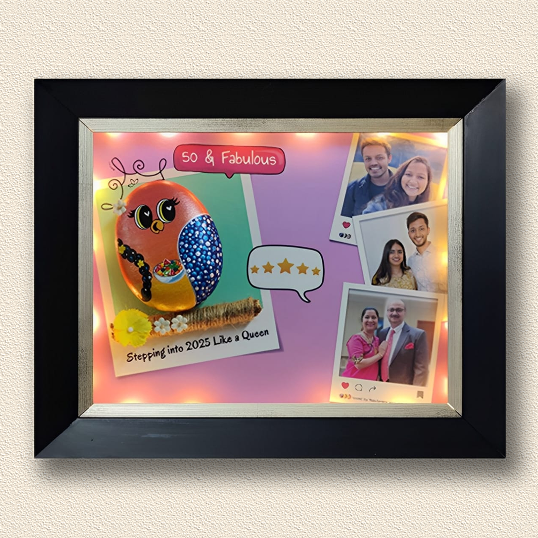 Artistic hand-painted rock décor – a one-of-a-kind creation from Batoony Rocks.