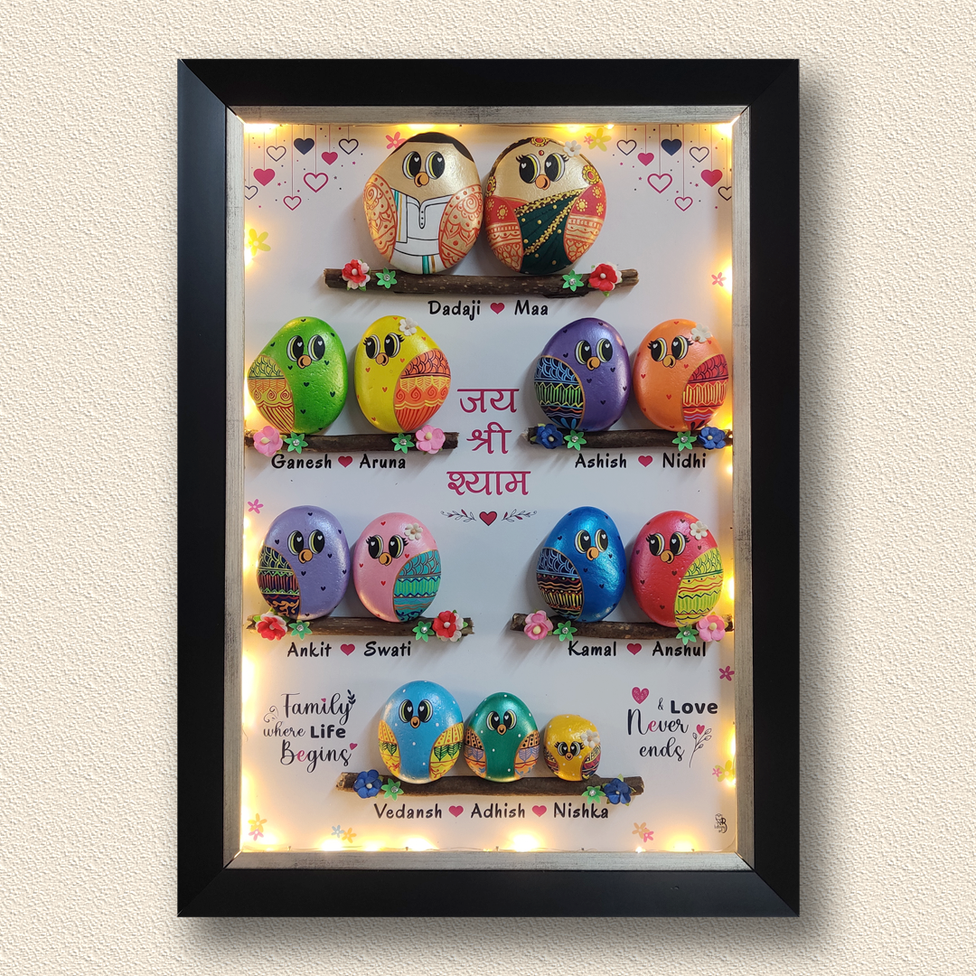 Custom-designed natural stone with hand-painted artwork – ideal for gifts and décor.