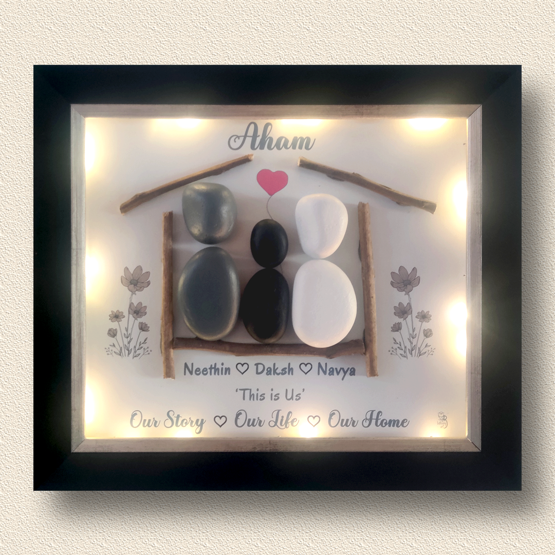 Exclusive hand-painted natural pebble – elevate your space with unique stone décor