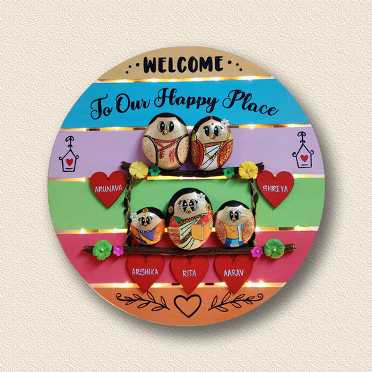 Elegant hand-painted pebble art – perfect for personalized gifting and home styling.