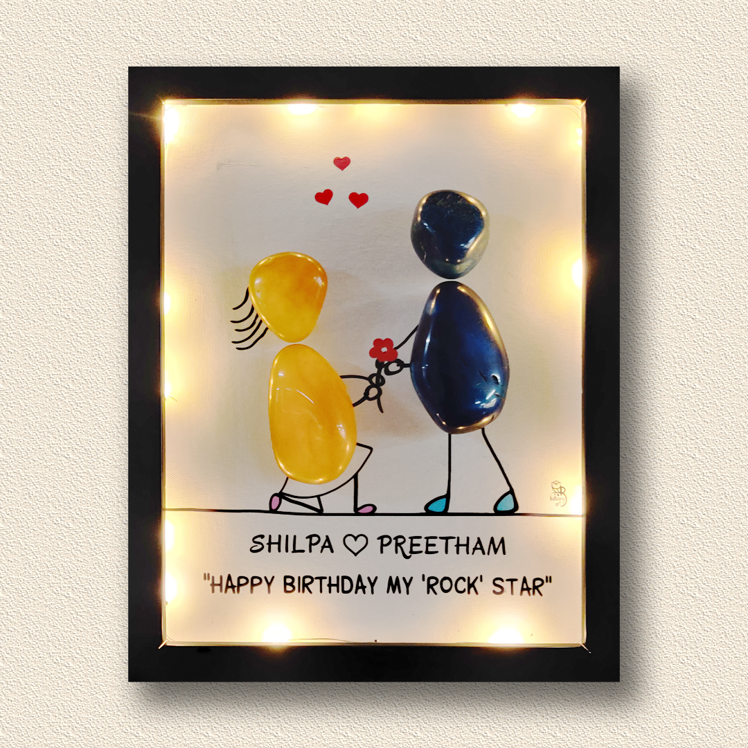 Artistic hand-painted rock décor – a one-of-a-kind creation from Batoony Rocks.