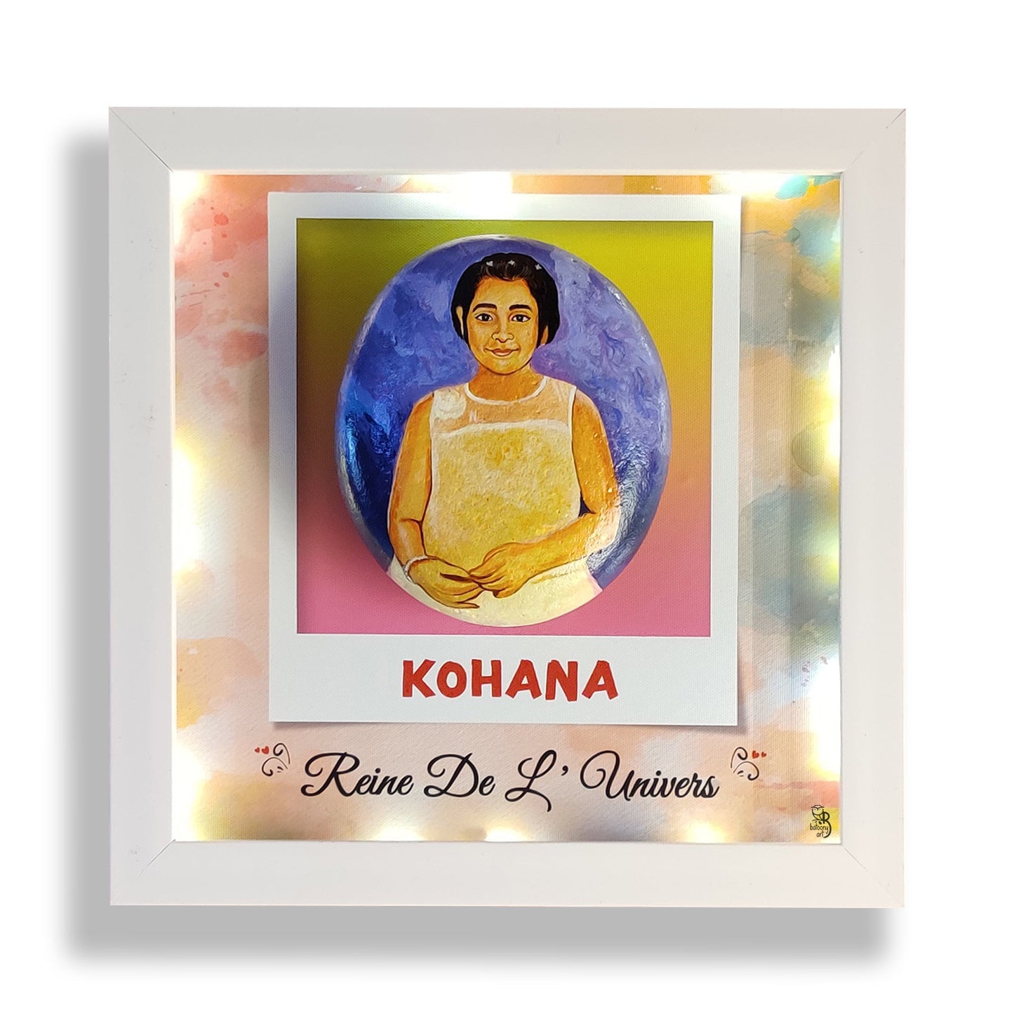 Personalized hand-painted rock art – a stunning addition to your home or office.