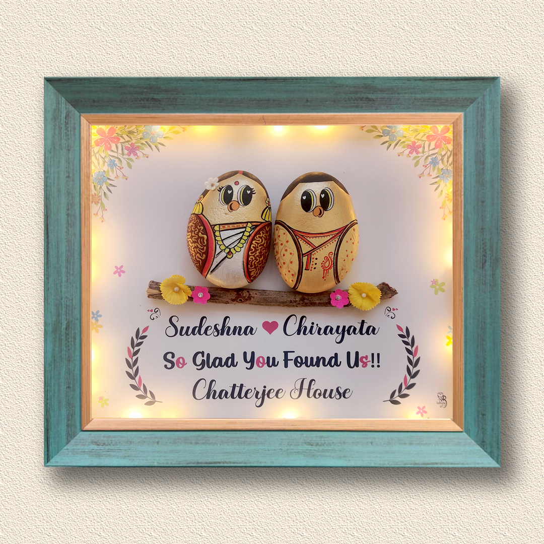 Beautifully hand-painted natural pebble – a perfect personalized home décor piece.