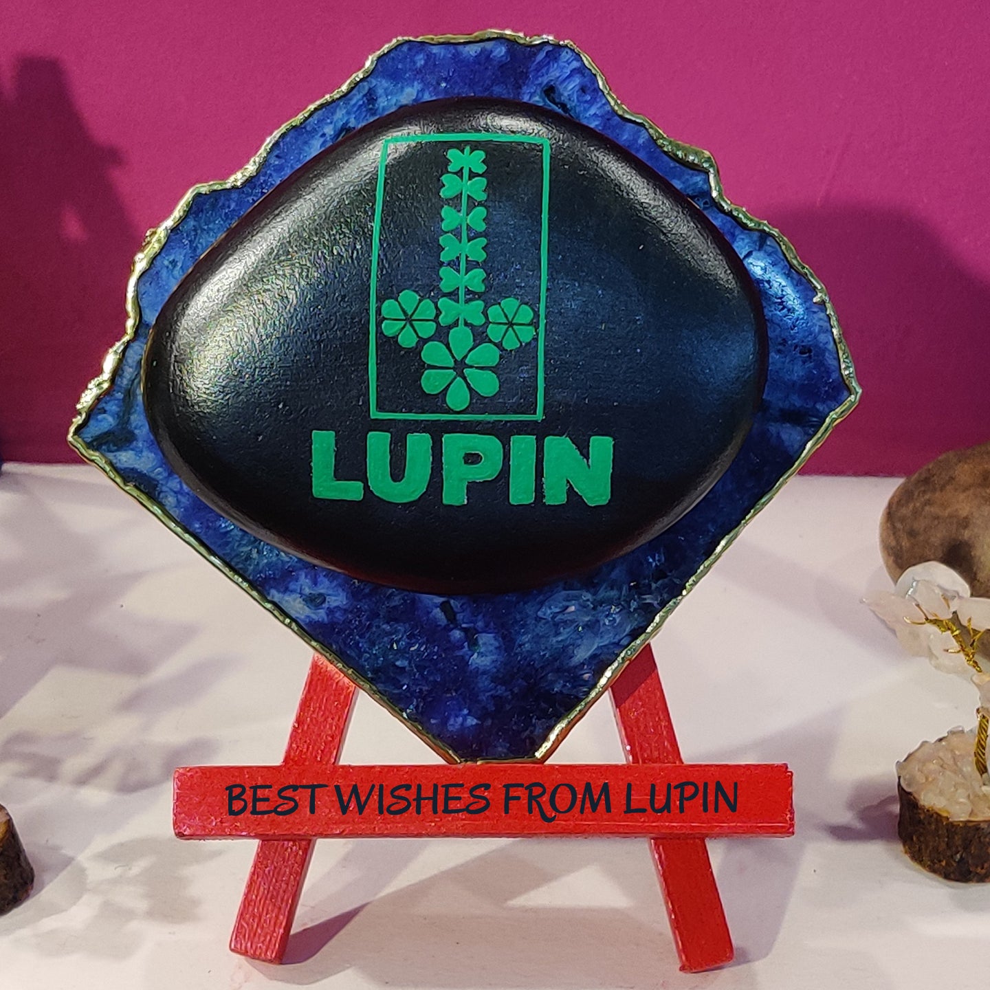 Best Wishes - Unique Gilded Blue Marble Corporate Gift