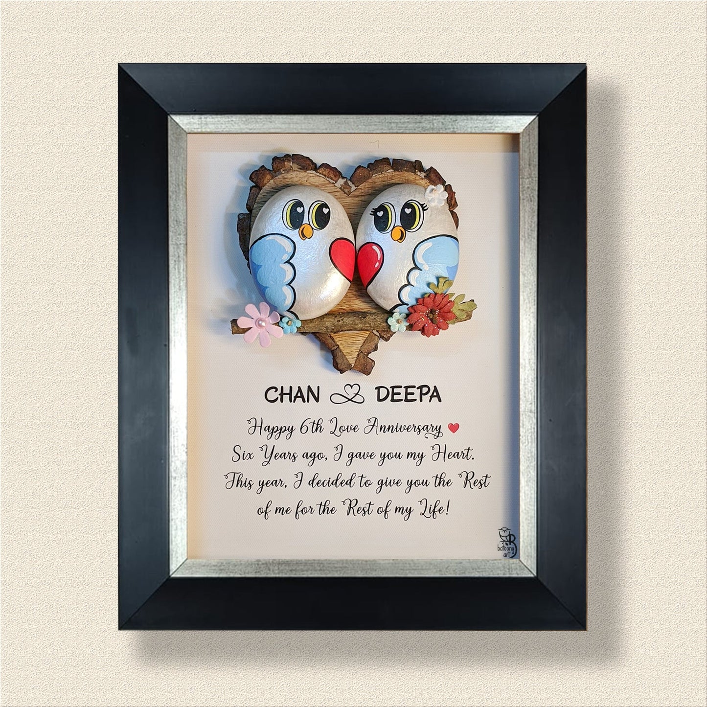Artistic hand-painted rock décor – a one-of-a-kind creation from Batoony Rocks.