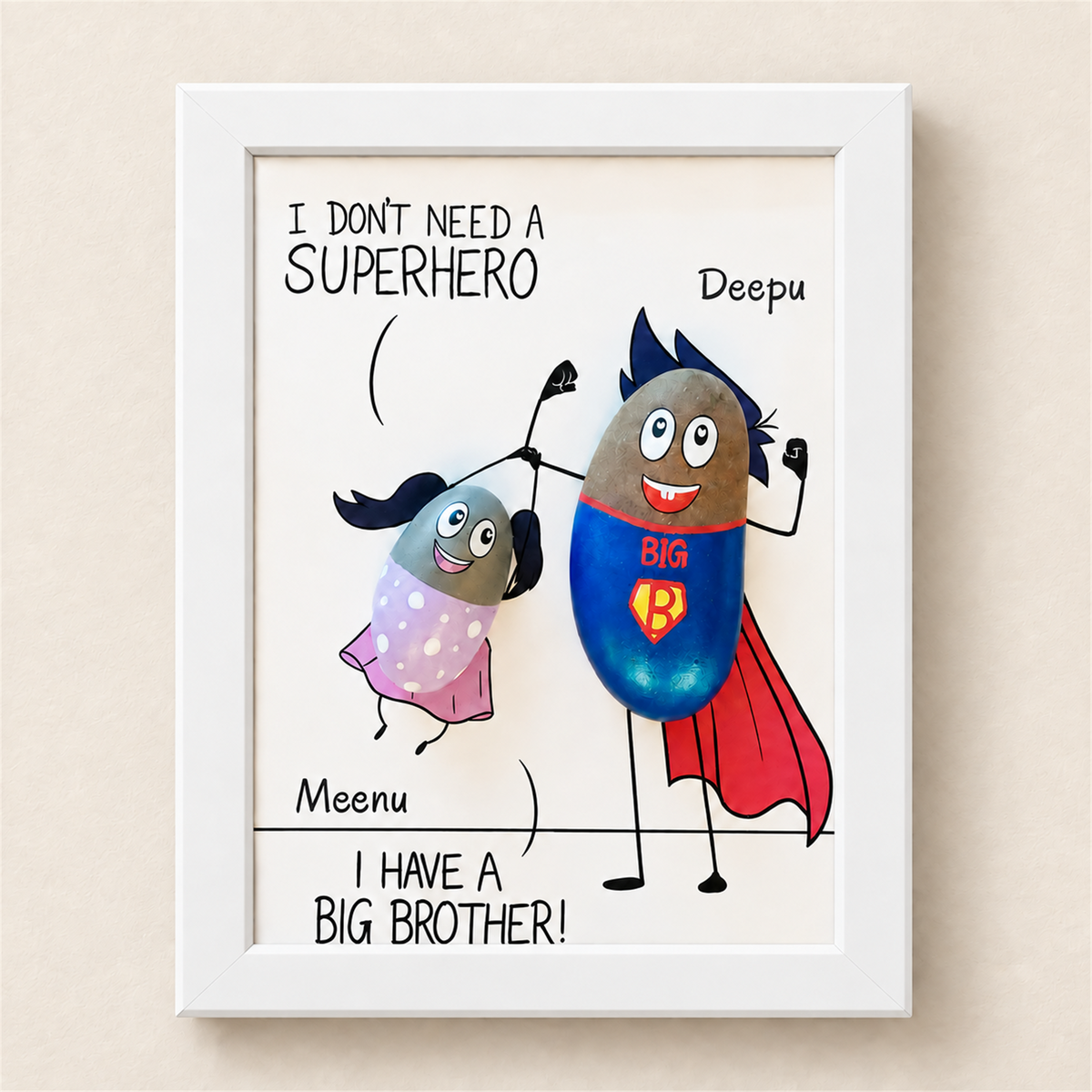 Mera Bhai Mera Superhero - white frame