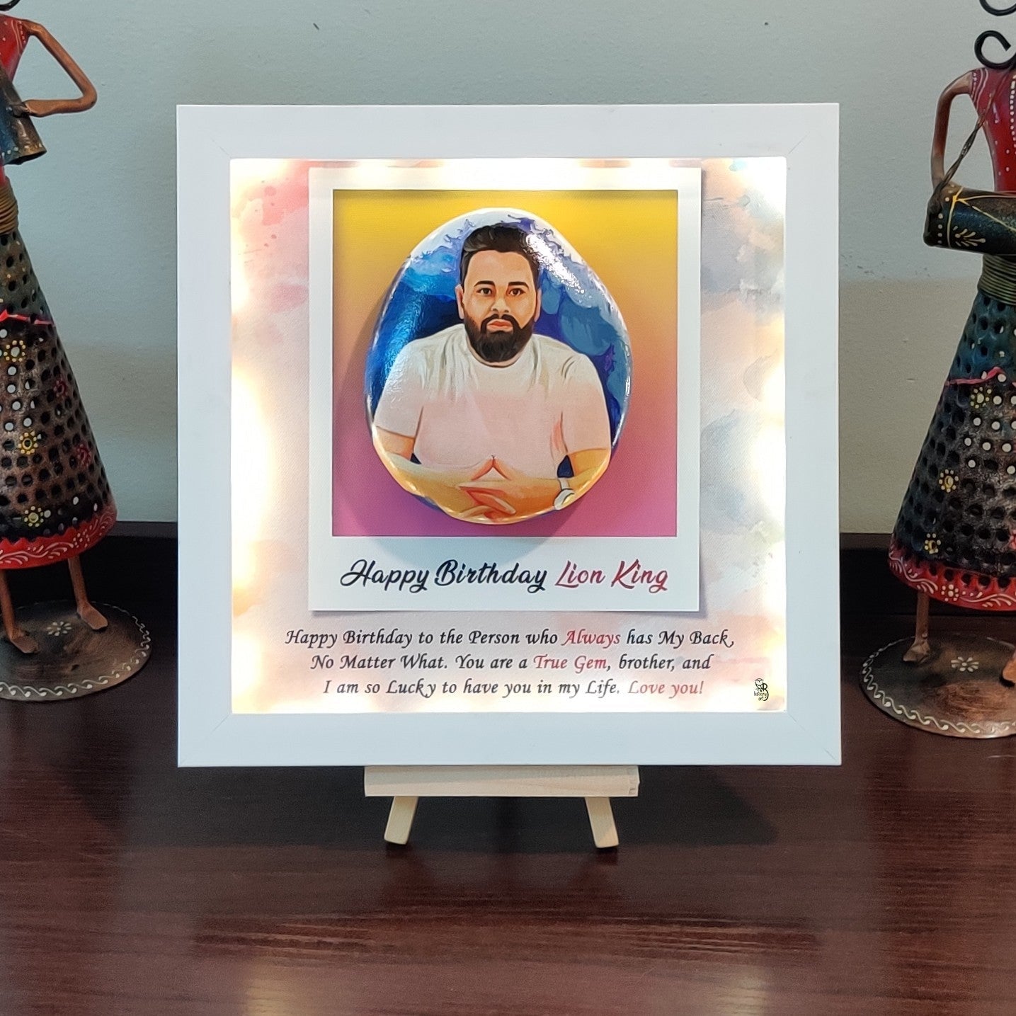 Personalized hand-painted rock art – a stunning addition to your home or office.