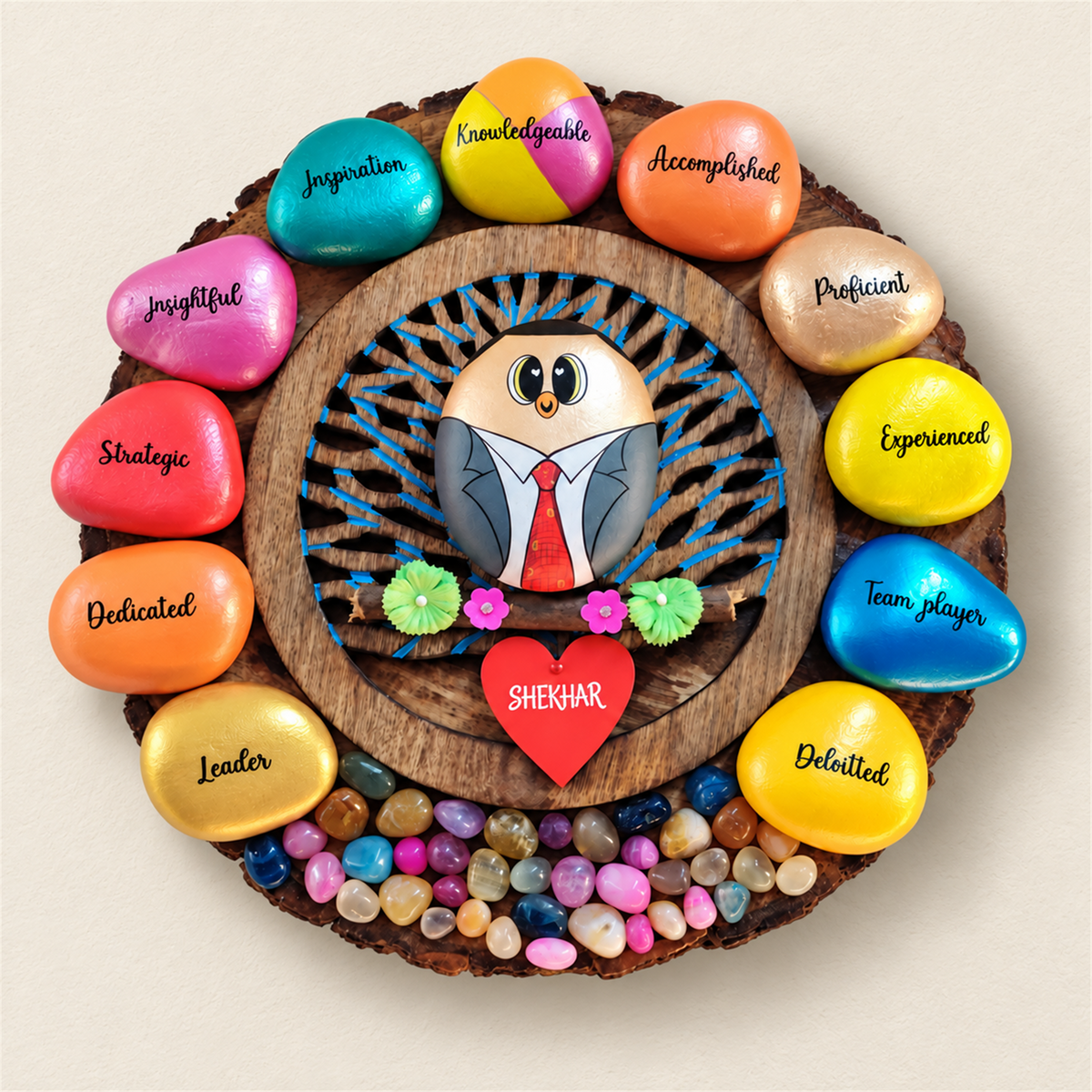 Success Mantras Inspirational Wall Art - Handcrafted Pebble Decor