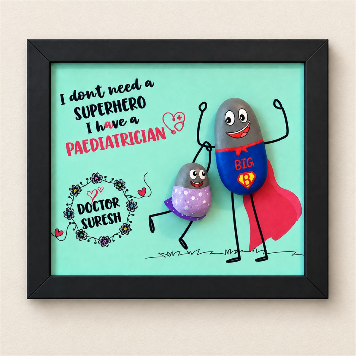 Superhero Paediatrician - Doctors - black frame
