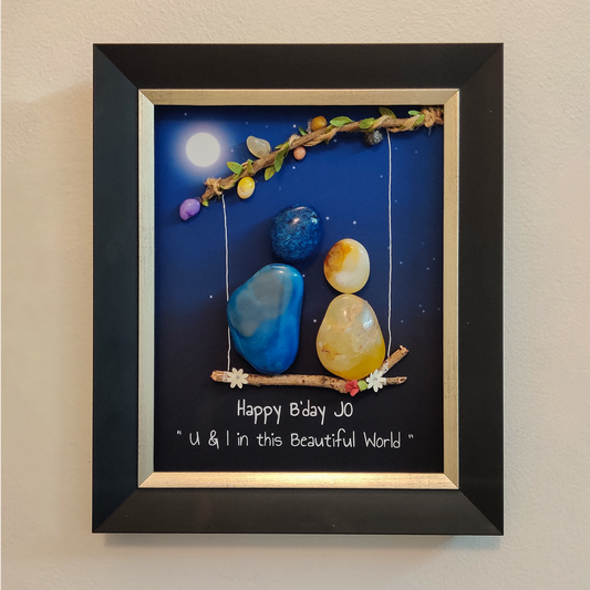 Happy B'day Love -Unique Personalized Couple Gift (12x10 Inches)