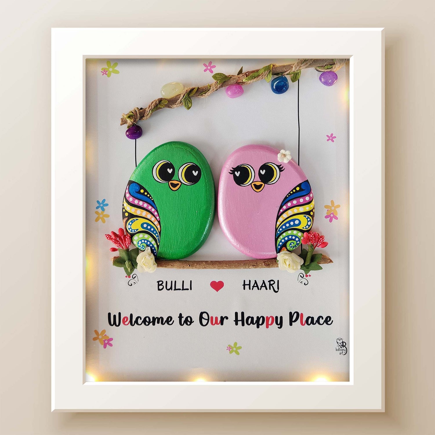Couples Pebble Art