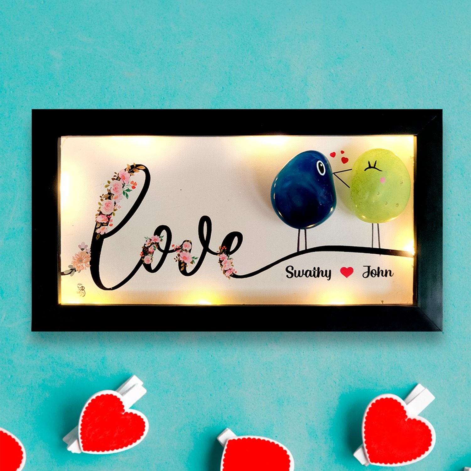 Unique couple gifts – handcrafted pebble art, custom nameplates & home decor accents