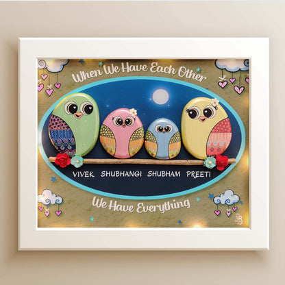 Loving Family Home Pebble Art (13x11 Inches)
