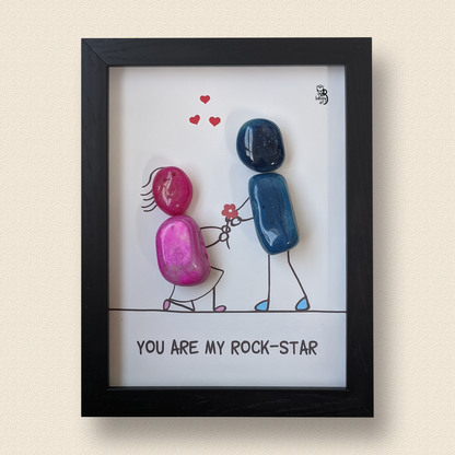 Rock-Solid Love Pebble Art Frame (10x8 Inches)