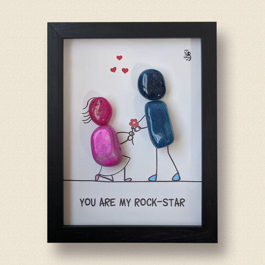 Rock-Solid Love Pebble Art Frame (10x8 Inches)