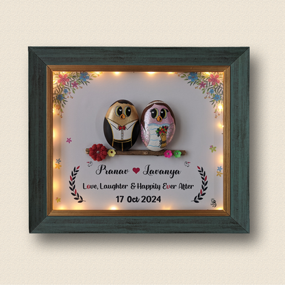 Love and Laughter Pebble Art Frame (14x12 Inches)