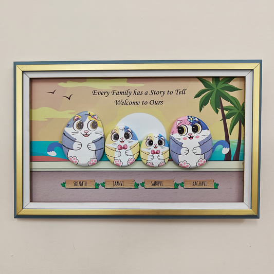 On Vacay - Unique & Custom Nameplate for Family of 4 (18x12 Inches)
