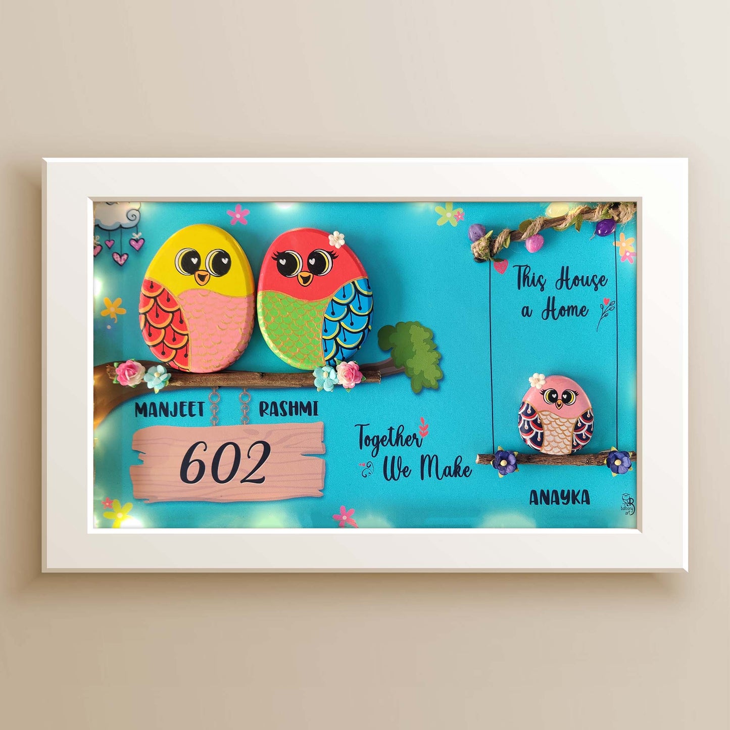 Embraced with love Pebble Art (18x12 Inches)