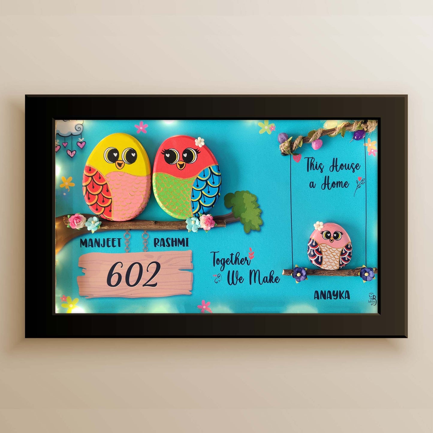 Embraced with love Pebble Art (18x12 Inches)