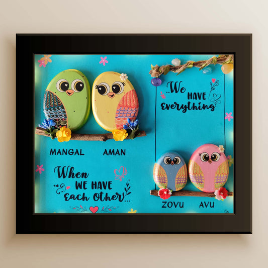 Family 4Ever Customized Wall Art – Handcrafted Home Decor (13x11 Inches)