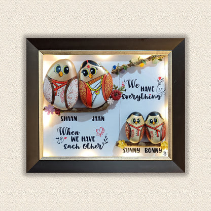 Regional family of 4 Pebble Art (14x12 Inches)