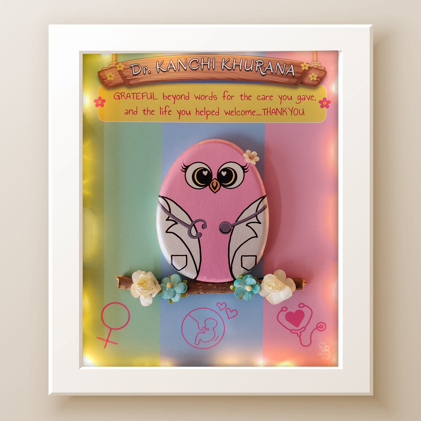 Happy Birthday Doctor Customized Nameplate – Handcrafted Wall Hanging (10x8 Inches)