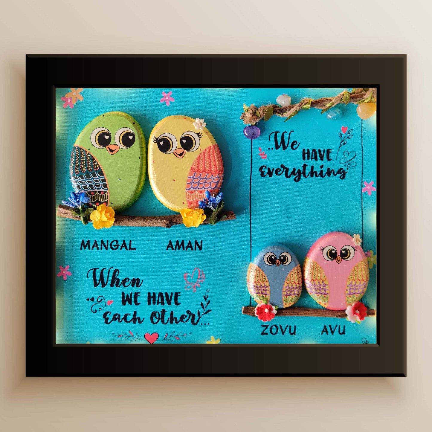 Family 4Ever Pebble Art (13x11 Inches)