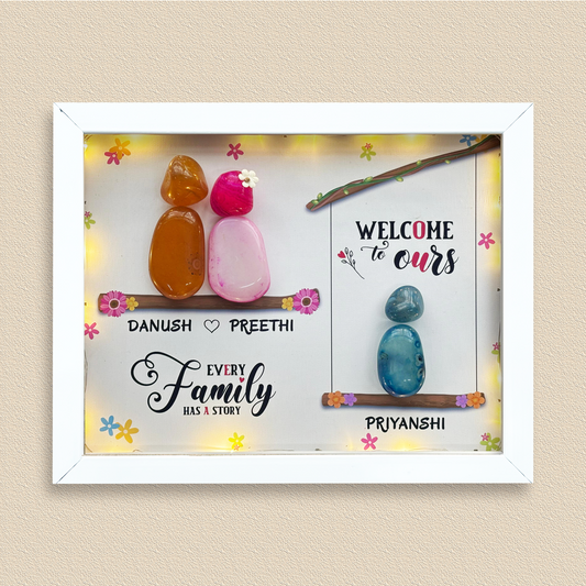 Love Nest Trio Pebble Art Gift (9x9 Inches)