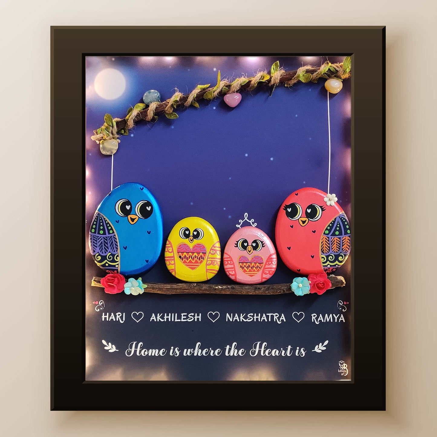 Starry Paws Pebble Art (14x12 Inches)