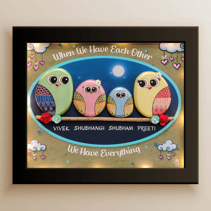 Loving Family Home Pebble Art (13x11 Inches)