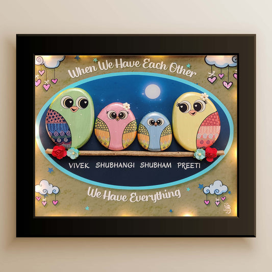 Loving Family Home Pebble Art (13x11 Inches)