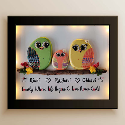 खुशी से हमेशा के लिए कंकड़ कला (12x10 इंच)